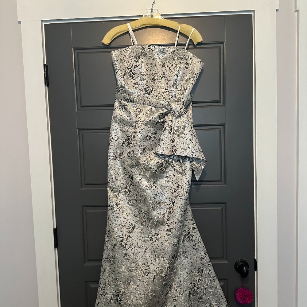 Jovani Silver gown Strapless size 8